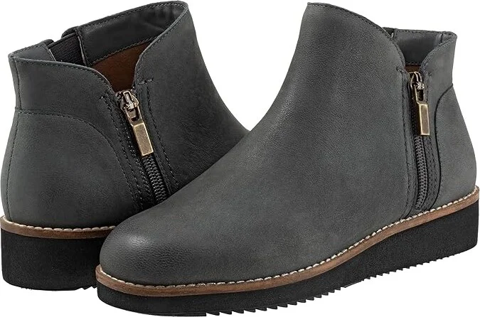 SoftWalk Wesley Women's Boots Smoke Nubuck : 6 W (D), Leather