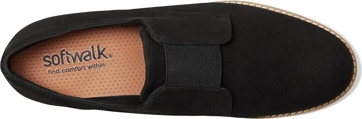 SoftWalk Wexford Women's Flat Shoes Black Nubuck : 6 W (E), Leather - Image 2