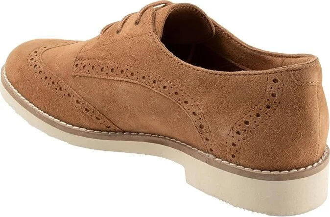SoftWalk Willet Women's Flat Shoes Camel Nubuck : 10 WW (EE), Leather - Image 4
