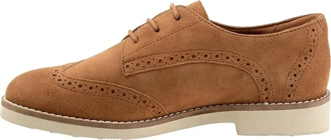 SoftWalk Willet Women's Flat Shoes Camel Nubuck : 10 WW (EE), Leather - Image 6