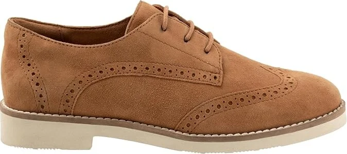 SoftWalk Willet Women's Flat Shoes Camel Nubuck : 10 WW (EE), Leather - Image 7