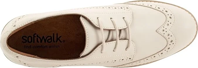SoftWalk Willet Women's Flat Shoes Ivory : 7 W (D), Leather - Image 2