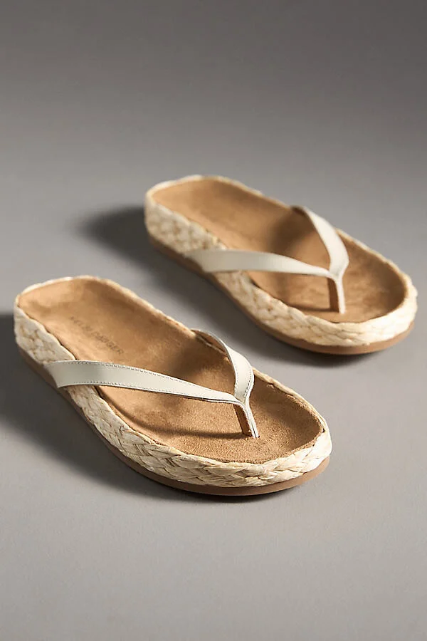 Softy Braided Raffia Thong Sandals - Image 2