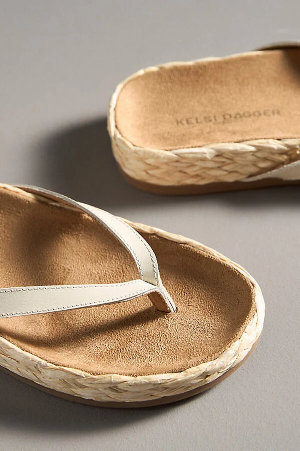 Softy Braided Raffia Thong Sandals - Image 3