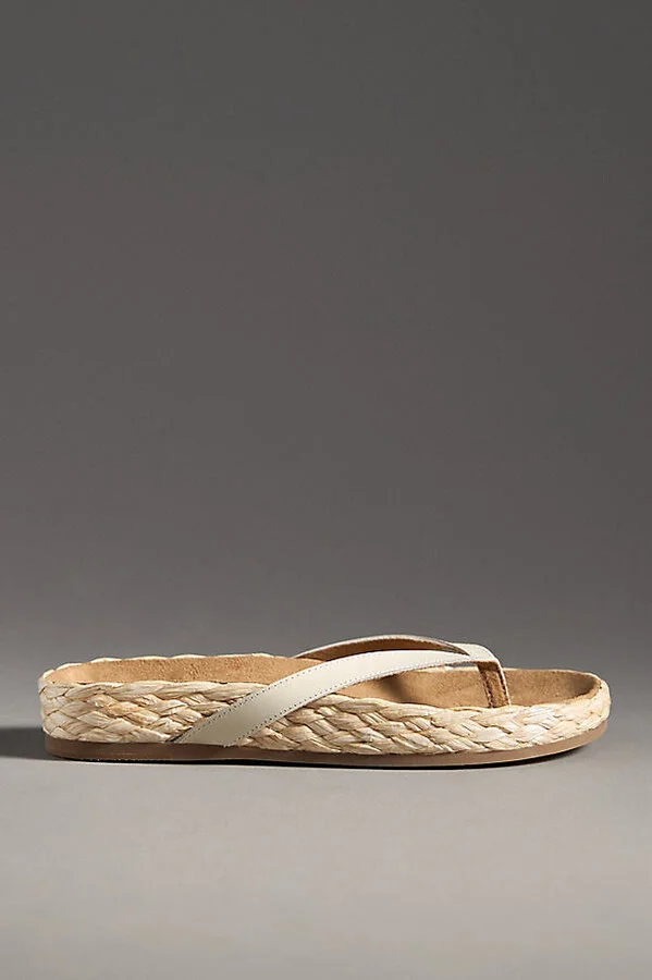 Softy Braided Raffia Thong Sandals