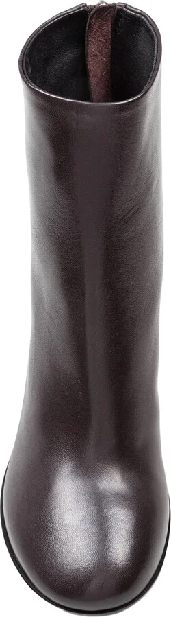 Softy Curvy Leather Ankle Boots In Dark Brown - Image 2