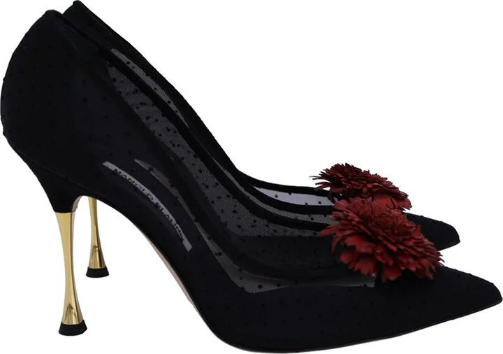 Sohemias 105 Pointed-Toe Pumps in Black Mesh