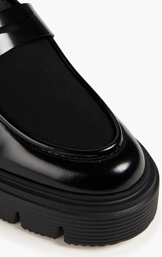 Soho gabardine and glossed-leather loafers - Image 4