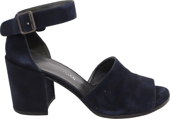 Soho Gal Block Sandals in Navy Blue Suede