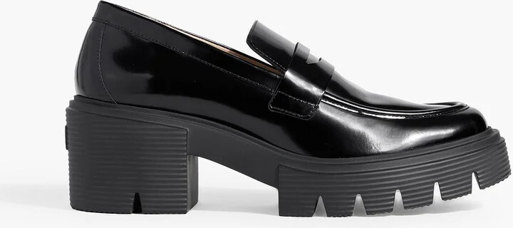 Soho glossed-leather platform loafers