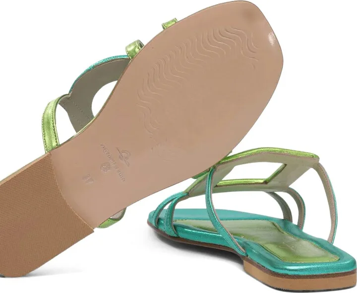 Solace Aqua leather sandals - Image 5