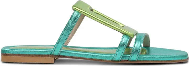 Solace Aqua leather sandals