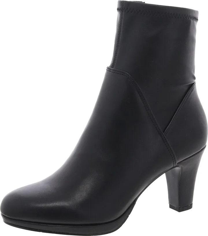 SOLANA Womens Laceless Faux Leather Ankle Boots