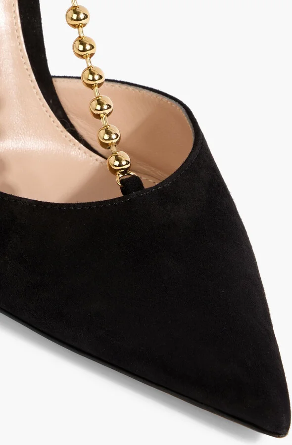 Soleil d'Orsay bead-embellished suede pumps - Image 4