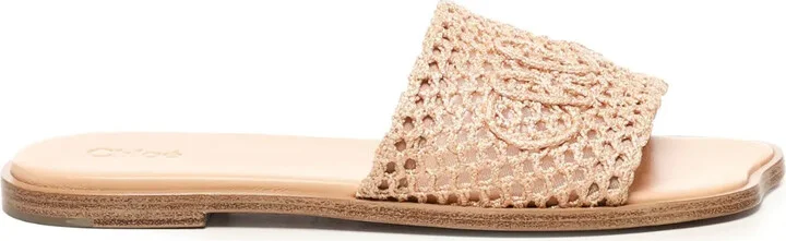 Soleil embroidered woven sandals