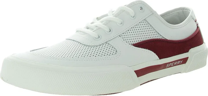 Soletide Mens Perforated Leather Casual And Fashion Sneakers
