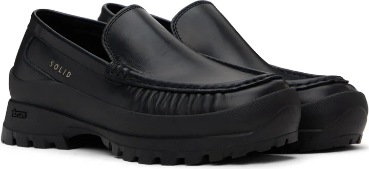 Solid Homme Black Leather Loafers - Image 4