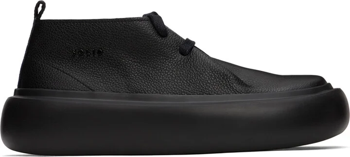 Solid Homme Black Platform Derbys