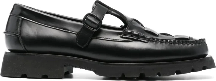 Soller interwoven-design leather loafers