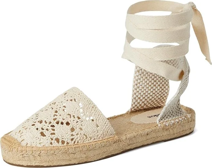 Soludos Crochet Lauren Lace-up Women's Wedge Shoes La Concha Ivory : EU 37 (US Women's 6-6.5) B - Medium - Image 5