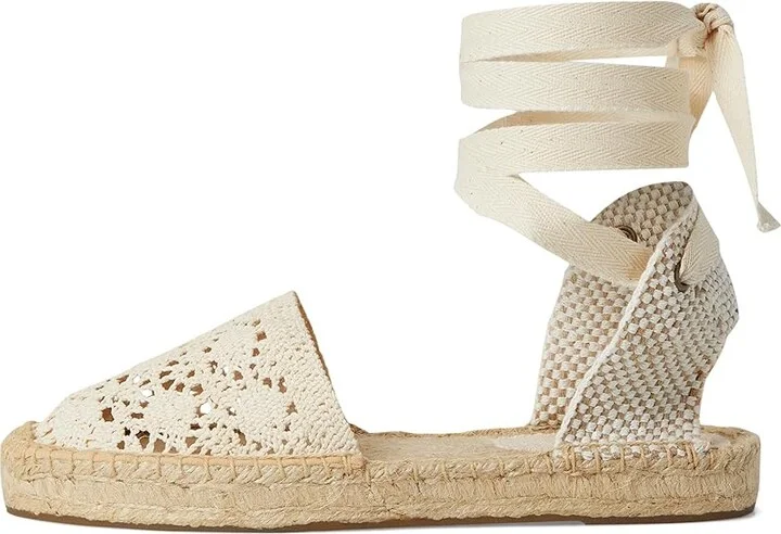 Soludos Crochet Lauren Lace-up Women's Wedge Shoes La Concha Ivory : EU 37 (US Women's 6-6.5) B - Medium - Image 6