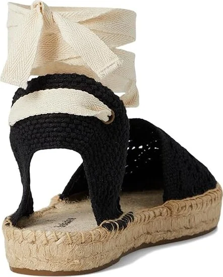 Soludos Crochet Lauren Lace-up Women's Wedge Shoes Noche Black : EU 37 (US Women's 6-6.5) B - Medium - Image 4