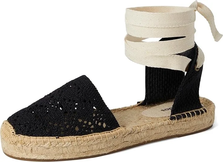 Soludos Crochet Lauren Lace-up Women's Wedge Shoes Noche Black : EU 37 (US Women's 6-6.5) B - Medium - Image 5