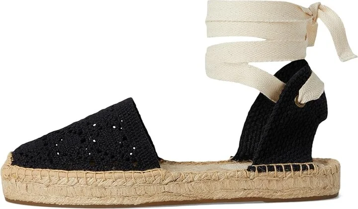 Soludos Crochet Lauren Lace-up Women's Wedge Shoes Noche Black : EU 37 (US Women's 6-6.5) B - Medium - Image 6