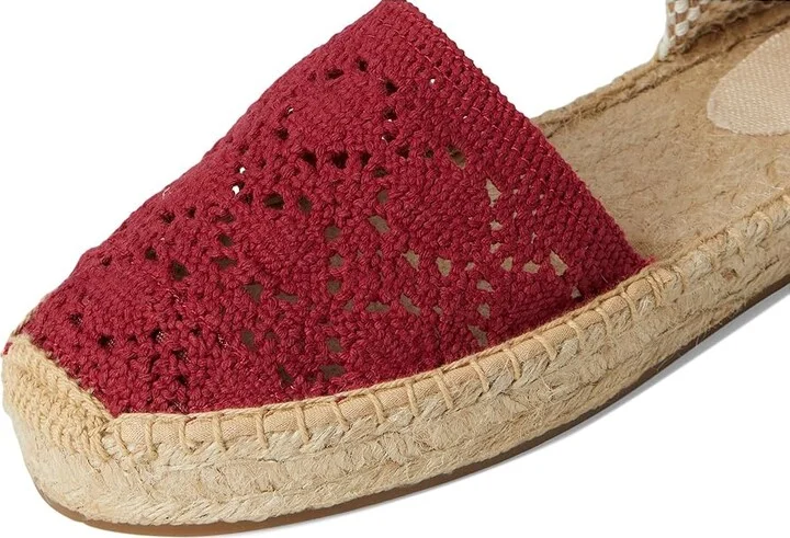 Soludos Crochet Lauren Lace-up Women's Wedge Shoes Reef Red : EU 37 (US Women's 6-6.5) B - Medium - Image 3