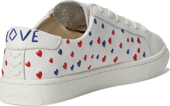 Soludos Ibiza Sneaker Women's Shoes Hearts/Oasis White : 5 B - Medium, Leather/Rubber - Image 4