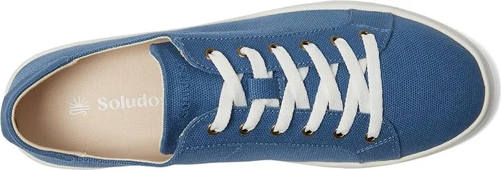 Soludos Ibiza Sneaker Women's Shoes Laguna Blue : 8.5 B - Medium, Leather/Rubber - Image 2