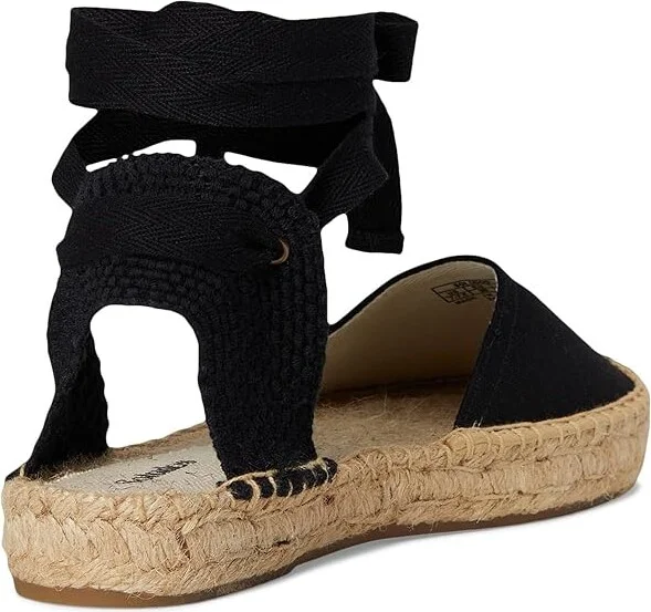 Soludos Lauren Lace Up Espadrille Women's Sandals Noche Black : 7 B - Medium, Jute/Rubber - Image 4