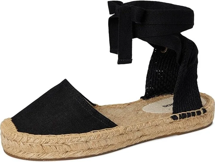 Soludos Lauren Lace Up Espadrille Women's Sandals Noche Black : 7 B - Medium, Jute/Rubber - Image 5