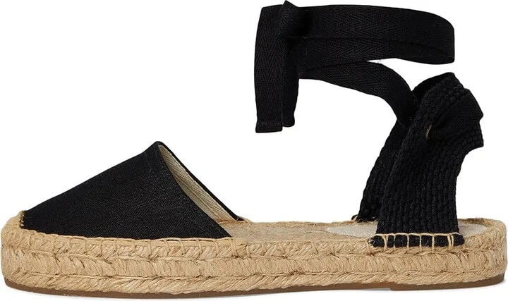 Soludos Lauren Lace Up Espadrille Women's Sandals Noche Black : 7 B - Medium, Jute/Rubber - Image 6