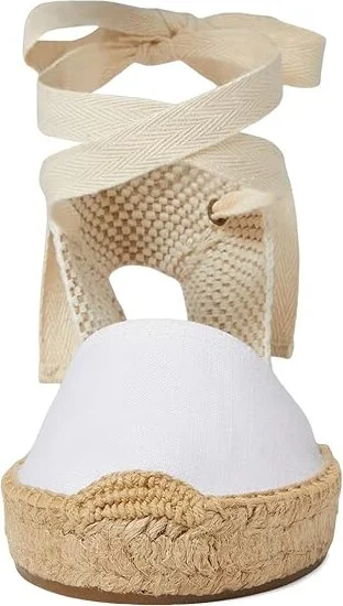 Soludos Lauren Lace Up Espadrille Women's Sandals White : 9 B - Medium, Jute/Rubber - Image 2