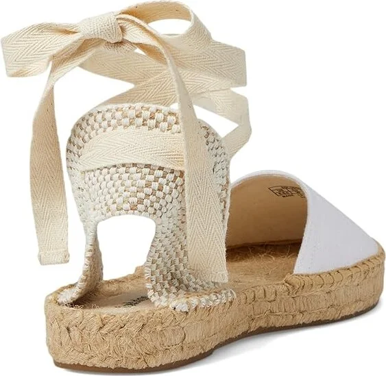 Soludos Lauren Lace Up Espadrille Women's Sandals White : 9 B - Medium, Jute/Rubber - Image 4