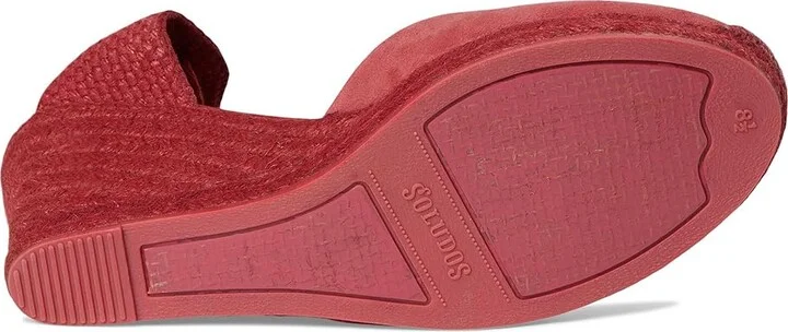 Soludos Leather Marseille Wedge Women's Wedge Shoes Arcilla Red : 9 B - Medium, Suede - Image 3