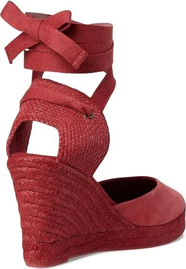 Soludos Leather Marseille Wedge Women's Wedge Shoes Arcilla Red : 9 B - Medium, Suede - Image 4