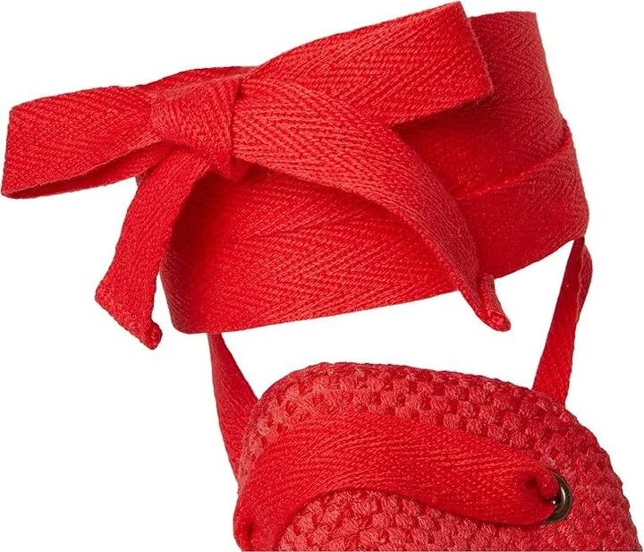 Soludos Leather Marseille Wedge Women's Wedge Shoes Flamenco Red : 5 B - Medium, Suede - Image 6
