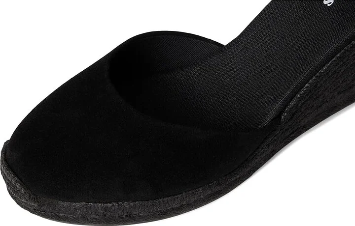 Soludos Leather Marseille Wedge Women's Wedge Shoes Noche Black : 5 B - Medium, Suede - Image 2