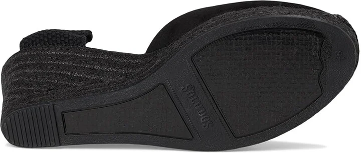 Soludos Leather Marseille Wedge Women's Wedge Shoes Noche Black : 5 B - Medium, Suede - Image 3