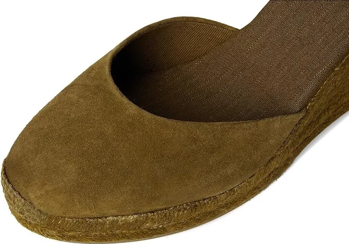 Soludos Leather Marseille Wedge Women's Wedge Shoes Oliva Green : 9 B - Medium, Suede - Image 2