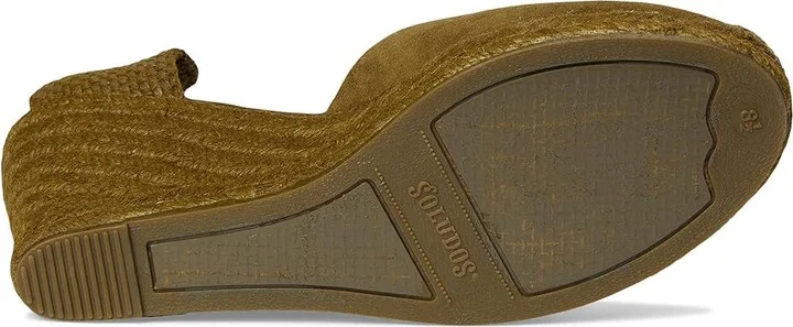 Soludos Leather Marseille Wedge Women's Wedge Shoes Oliva Green : 9 B - Medium, Suede - Image 3