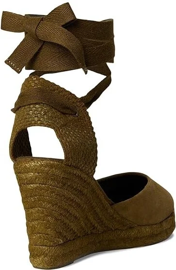 Soludos Leather Marseille Wedge Women's Wedge Shoes Oliva Green : 9 B - Medium, Suede - Image 4