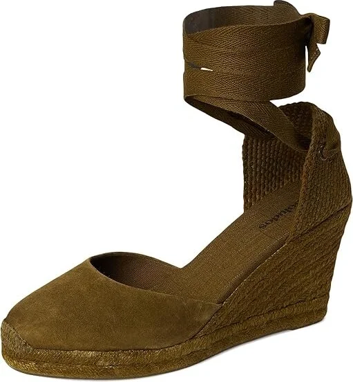 Soludos Leather Marseille Wedge Women's Wedge Shoes Oliva Green : 9 B - Medium, Suede - Image 5