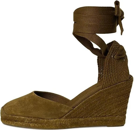 Soludos Leather Marseille Wedge Women's Wedge Shoes Oliva Green : 9 B - Medium, Suede - Image 6