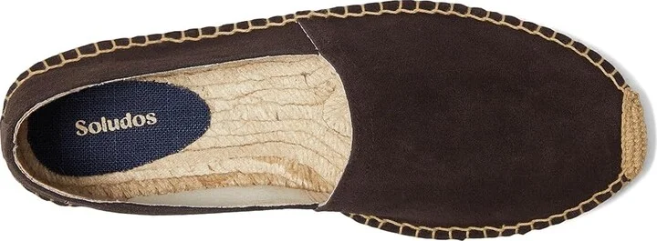 Soludos Leather Original Espadrille Men's Slip on Shoes Tronco Brown : EU 42 (US Men's 8-8.5) D - Medium, Leather/Suede - Image 2
