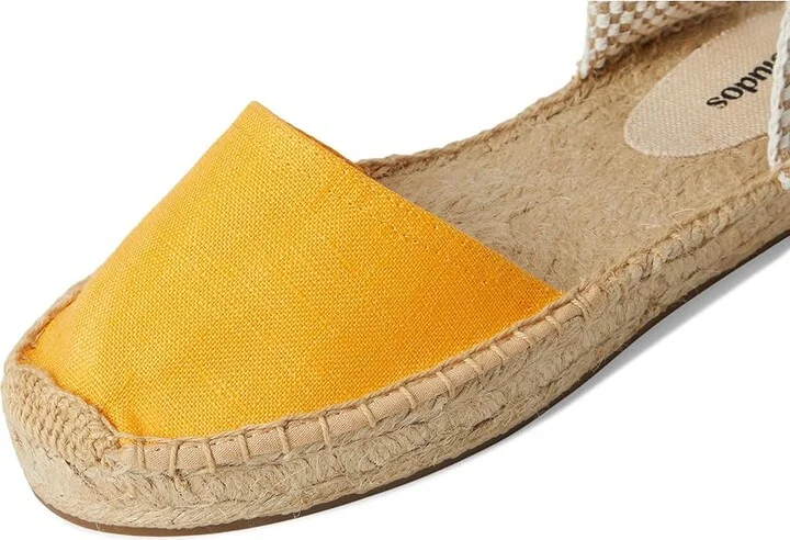 Soludos Linen Lauren Lace-up Women's Wedge Shoes Poppy Orange : EU 38 (US Women's 7-7.5) B - Medium - Image 3