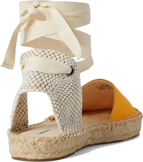 Soludos Linen Lauren Lace-up Women's Wedge Shoes Poppy Orange : EU 38 (US Women's 7-7.5) B - Medium - Image 4
