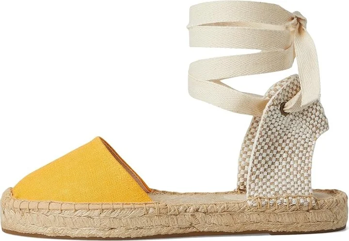 Soludos Linen Lauren Lace-up Women's Wedge Shoes Poppy Orange : EU 38 (US Women's 7-7.5) B - Medium - Image 6